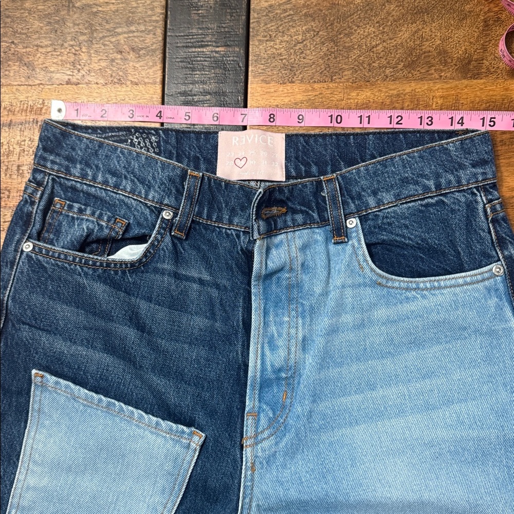 Revice Matchmaker high rise patchwork straight leg jeans Love at First Sight - Picture 9 of 12
